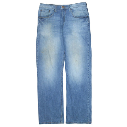 Wrangler Mens Blue 34x32 Relaxed Bootcut Denim Jeans
