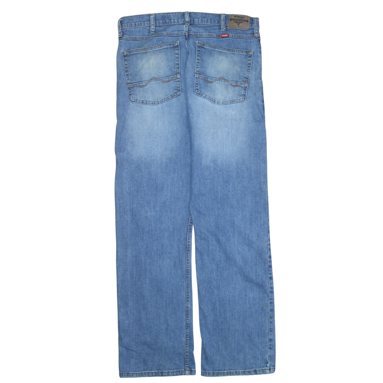 Wrangler Mens Blue 34x32 Relaxed Bootcut Denim Jeans