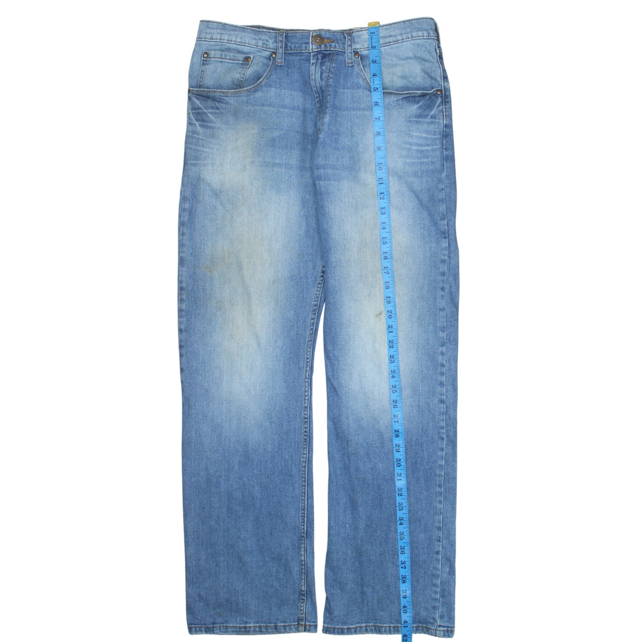 Wrangler Mens Blue 34x32 Relaxed Bootcut Denim Jeans
