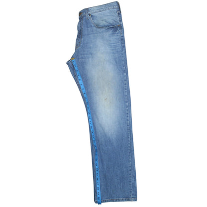 Wrangler Mens Blue 34x32 Relaxed Bootcut Denim Jeans