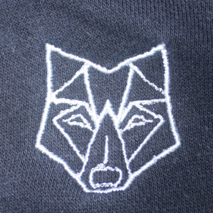 Russell Men's Black Small Crew Neck Embroidered Wolf Sweatshirt