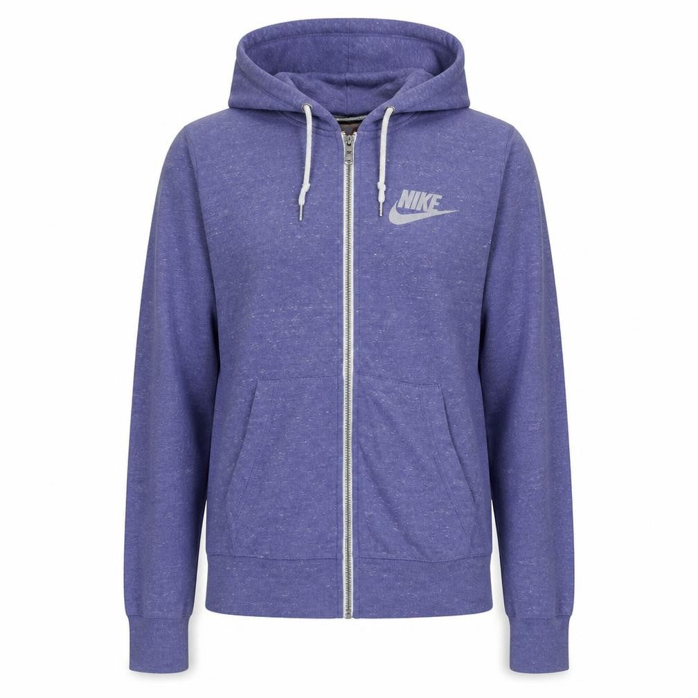 Front view of Nike unisex purple full zip hoodie xs lightweight sportswear