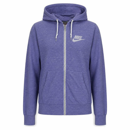 Front view of Nike unisex purple full zip hoodie xs lightweight sportswear