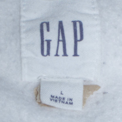 GAP Men's White Grey Logo 1969 Crew Neck Pullover Sweatshirt L