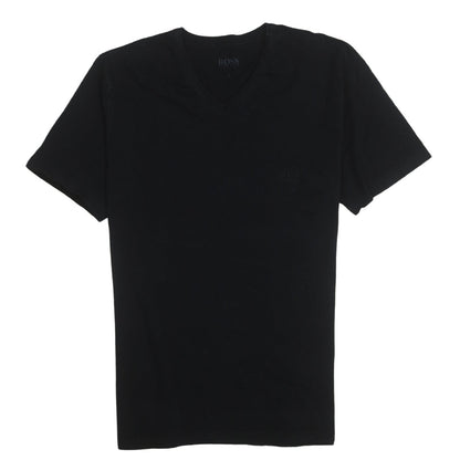 Hugo Boss Men's Black V-Neck Cotton T-Shirt Size L
