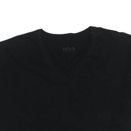 Hugo Boss Men's Black V-Neck Cotton T-Shirt Size L
