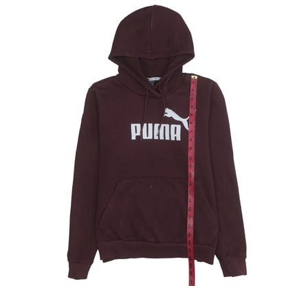 Puma Womens Burgundy Hoodie UK 12 Pullover Logo Sweatshirt