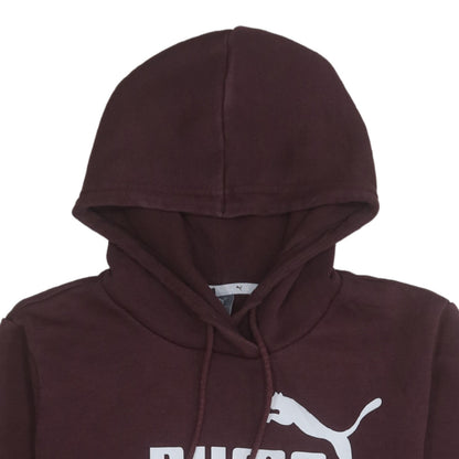 Puma Womens Burgundy Hoodie UK 12 Pullover Logo Sweatshirt