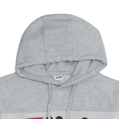 Fila Womens Grey Beige Colourblock Pullover Hoodie XS