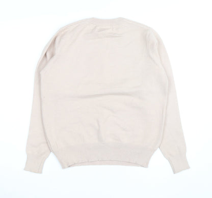 Sweewe Paris Women Beige 1986 Crew Neck Pullover Jumper Size S