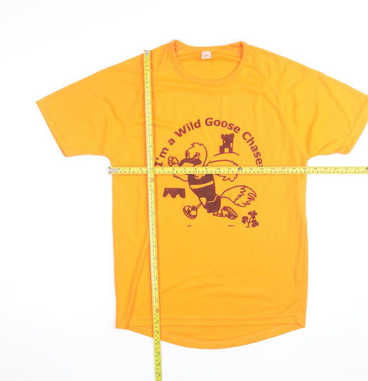 Sols Men's Orange Running T-Shirt Size S Moisture Wicking Sports Top