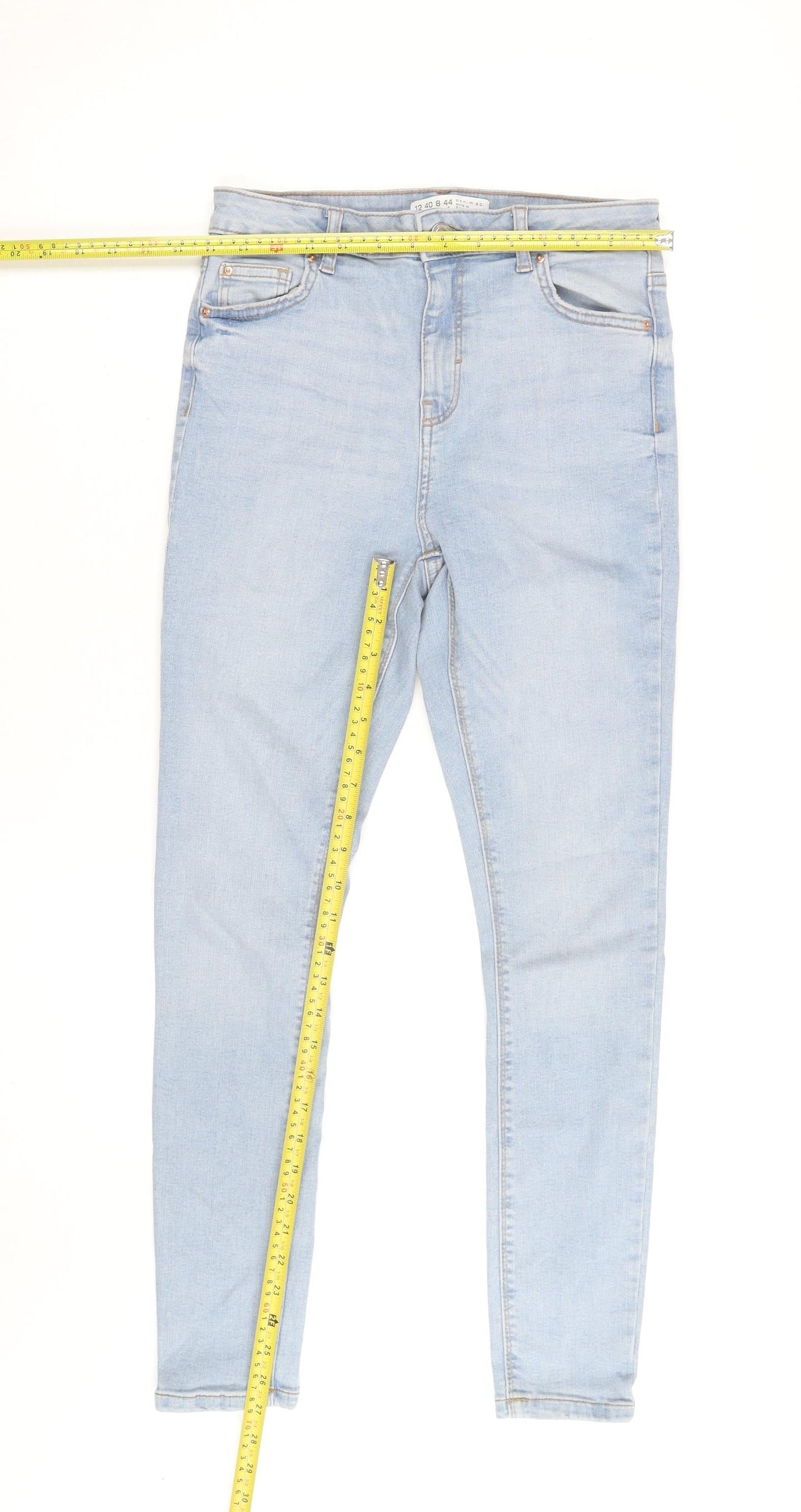 Denim Co. Women's Blue Skinny Jeans Size 16 Slim Fit Stretch Denim