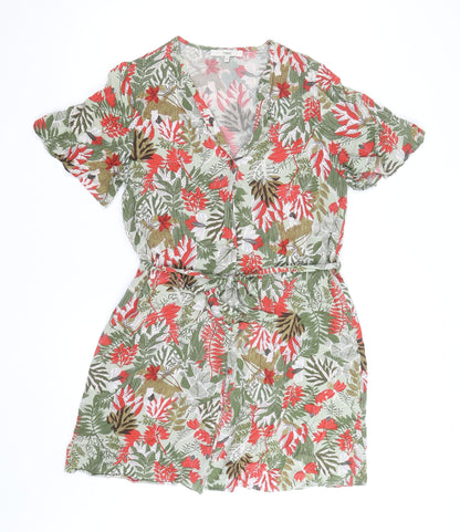 Next Womens Multicoloured Floral Short Wrap Dress Size 12