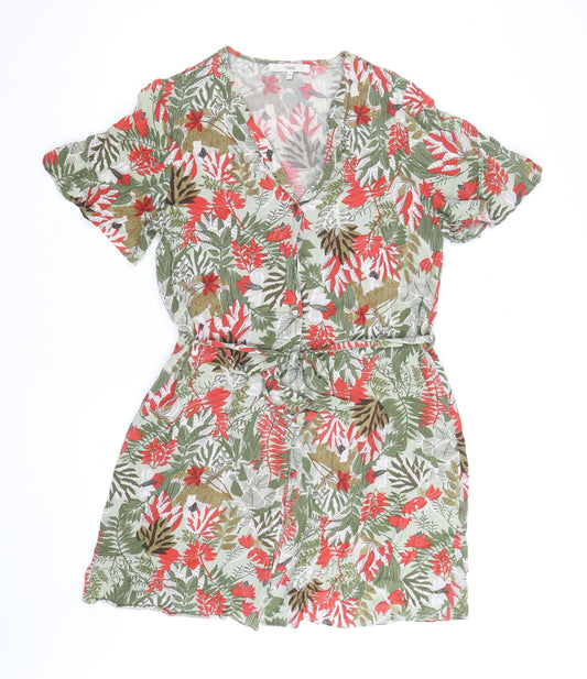 Next Womens Multicoloured Floral Short Wrap Dress Size 12