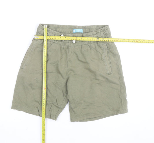 Avenue Men’s Green Cotton Sweat Shorts Size S Elastic Drawstring Waist