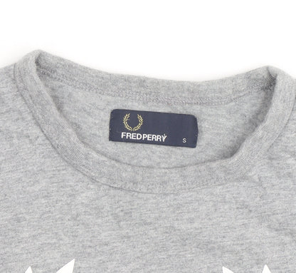 Fred Perry Men's Grey Cotton Laurel Wreath Crew Neck T-Shirt Size S