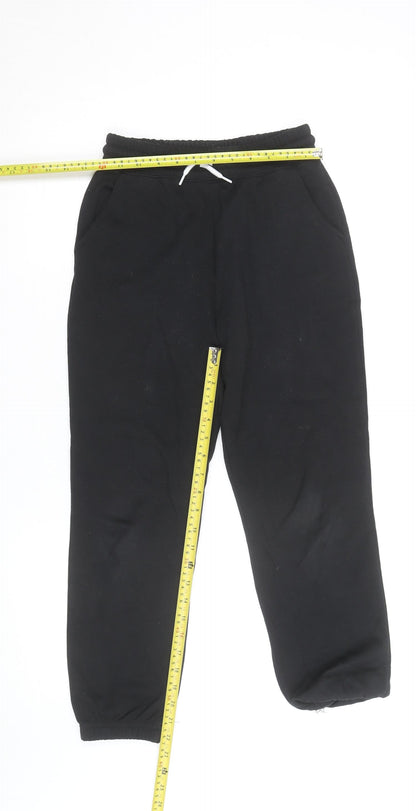 Primark Girls Black Jogger Sweatpants 11 Years Cotton Blend Elastic Waist
