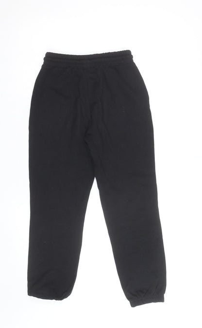 Primark Girls Black Jogger Sweatpants 11 Years Cotton Blend Elastic Waist
