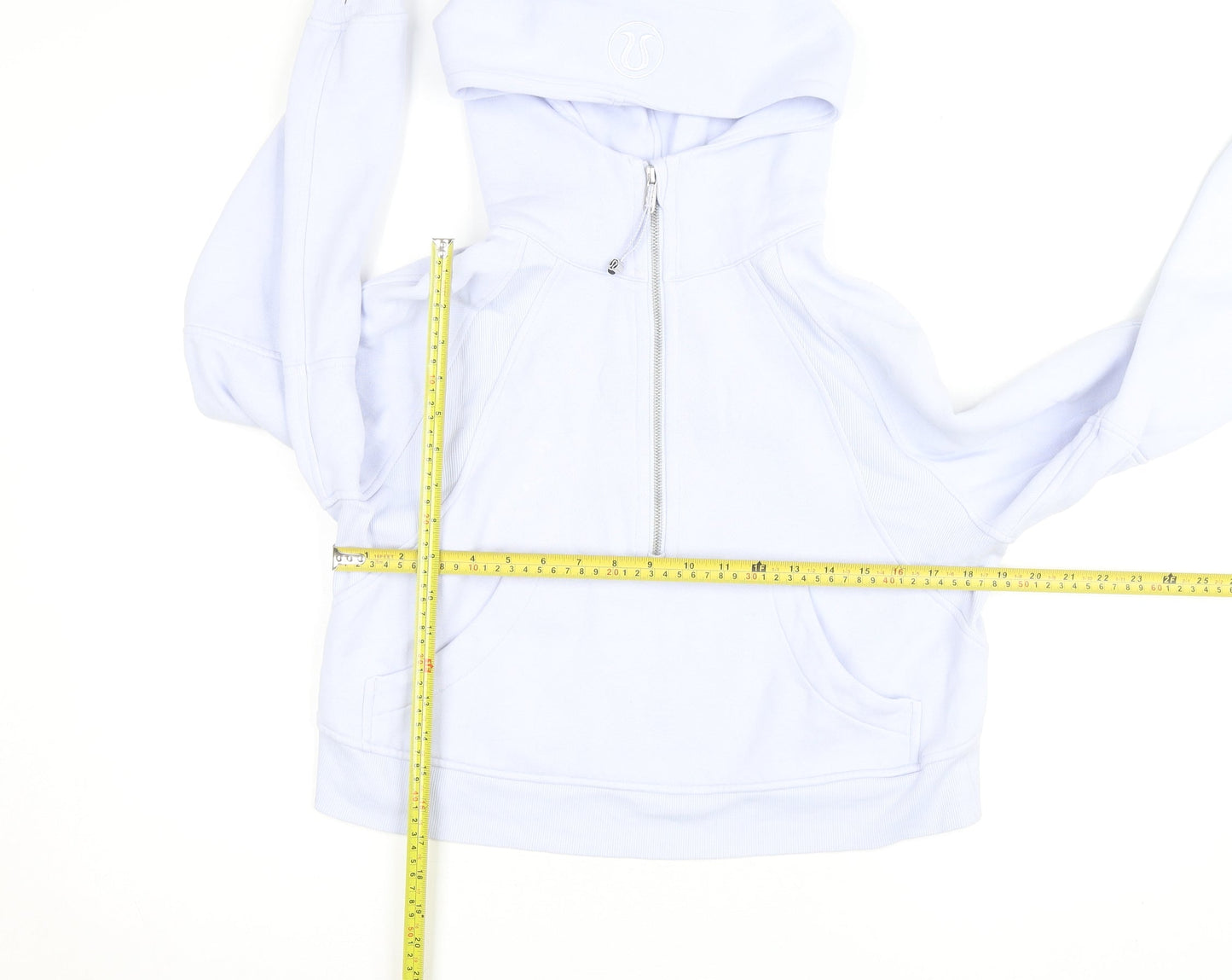 Lululemon Womens Light Blue 1/2 Zip Hoodie Size M Cotton Blend