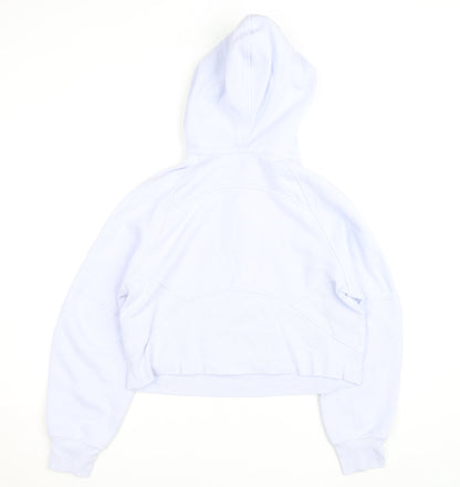 Lululemon Womens Light Blue 1/2 Zip Hoodie Size M Cotton Blend