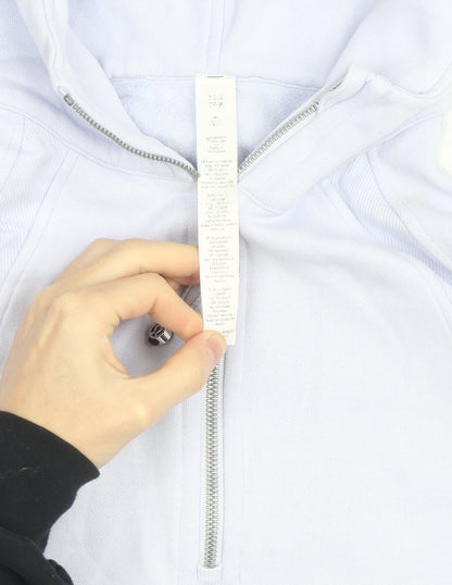 Lululemon Womens Light Blue 1/2 Zip Hoodie Size M Cotton Blend