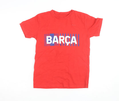 FC Barcelona Red Teens Size 10 Basic Cotton T-Shirt
