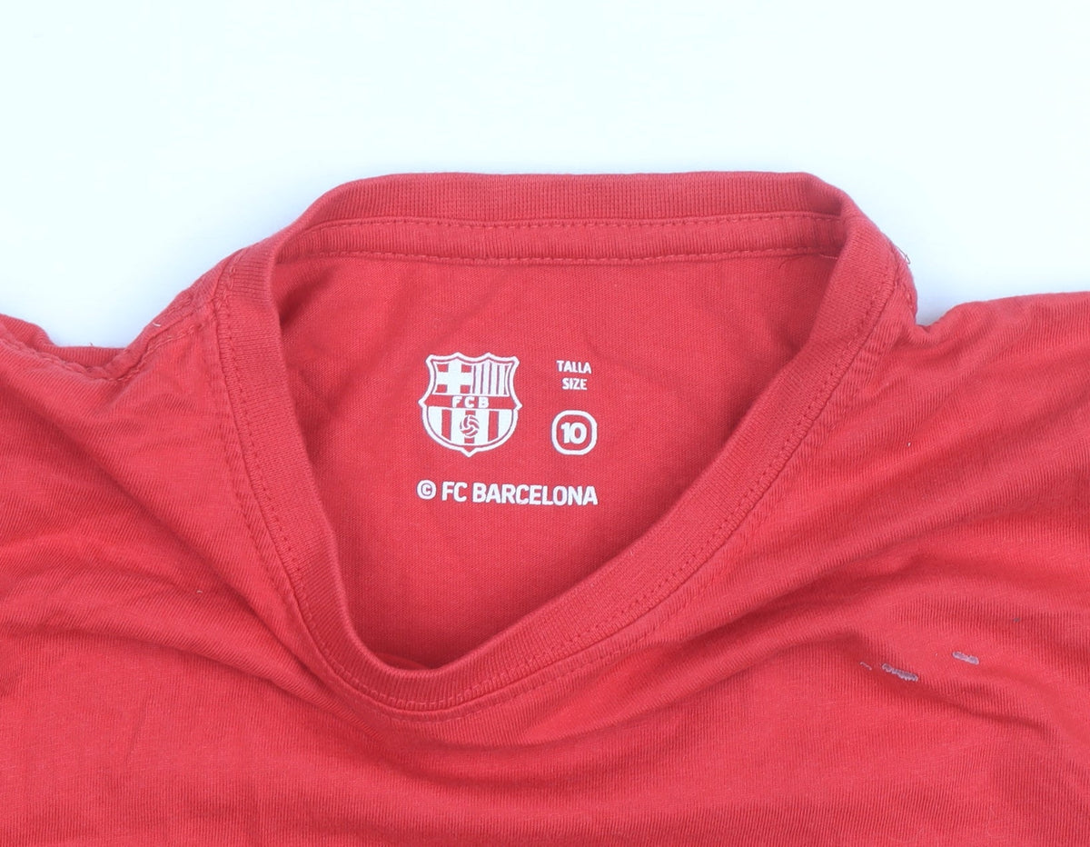 FC Barcelona Red Teens Size 10 Basic Cotton T-Shirt