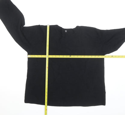 Uniqlo Men’s Black Cotton Crew Neck Pullover Jumper XL