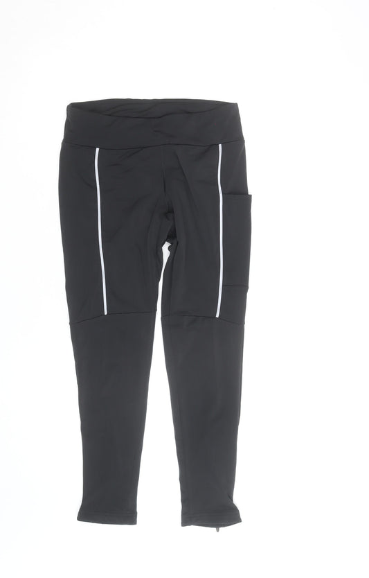 Crane Men's Black Small Compression Leggings Running Trousers