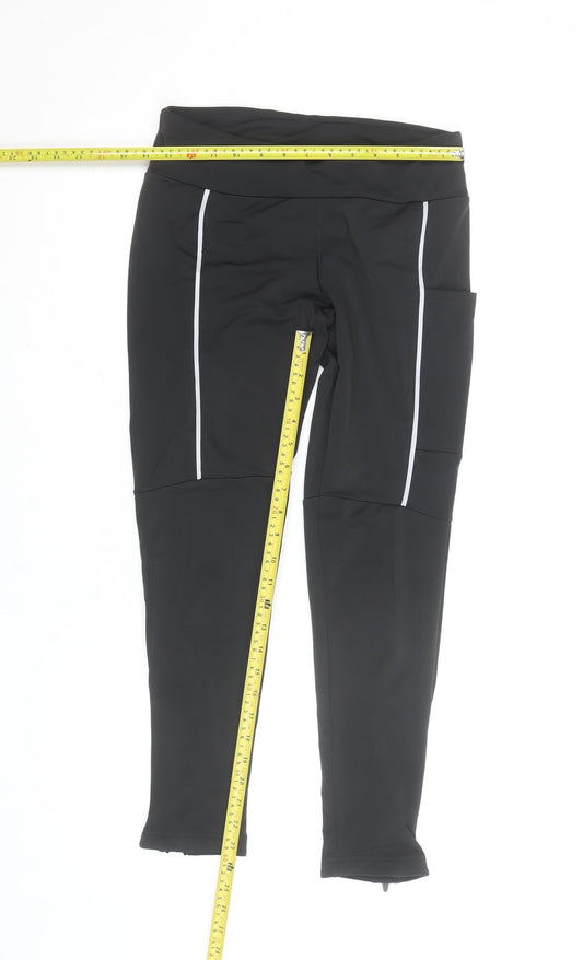 Crane Men's Black Small Compression Leggings Running Trousers