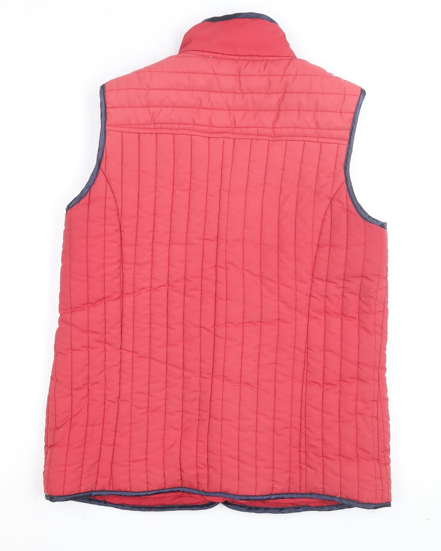 Paco Boutique Womens Red Quilted Waistcoat S Lightweight Lined Hook Detail