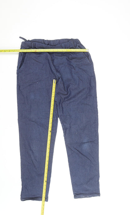 Pianura Studio Women's Blue Cotton Jogger Trousers Size M
