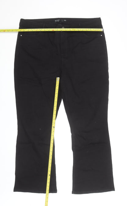 & Other Stories Women Black Bootcut Jeans Size 20 Cotton Blend