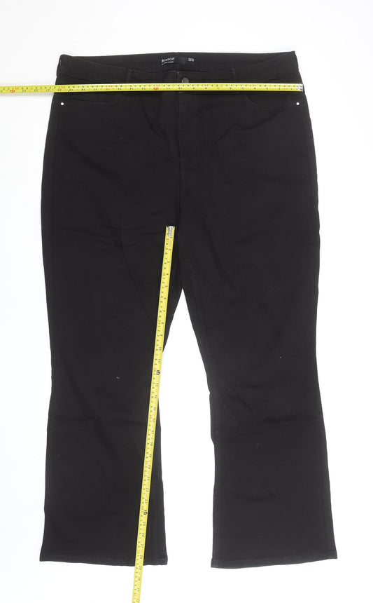 & Other Stories Women Black Bootcut Jeans Size 20 Cotton Blend