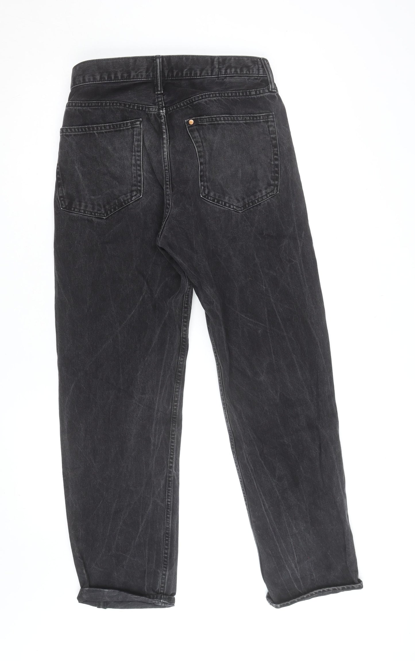 H&M Women’s Black Relaxed Fit Straight High Rise Jeans Size 12