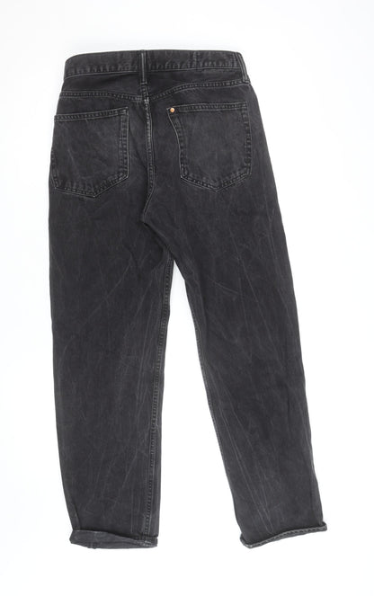 H&M Women’s Black Relaxed Fit Straight High Rise Jeans Size 12