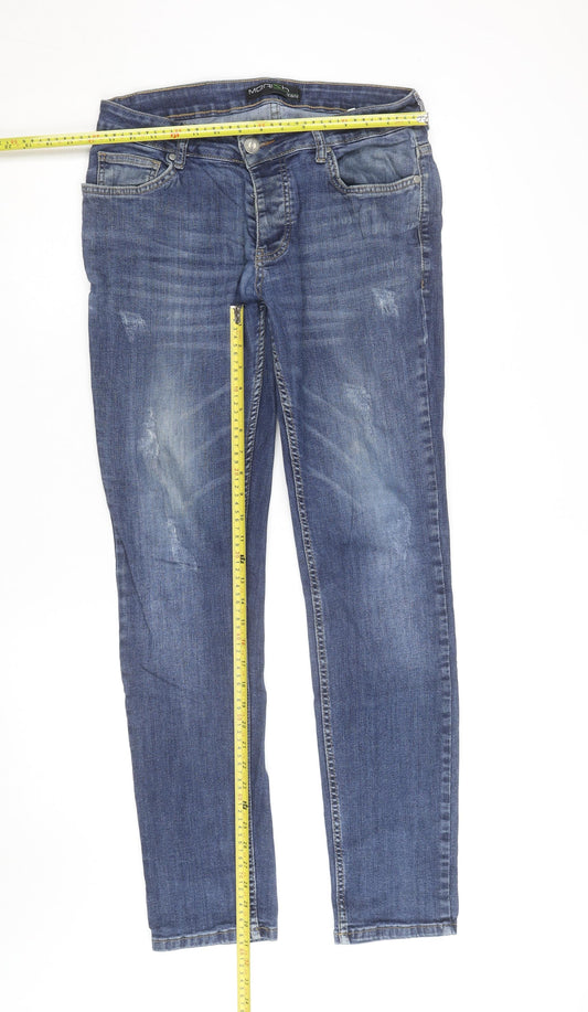 Merish Women's Blue Straight Leg Stretch Jeans Size 16