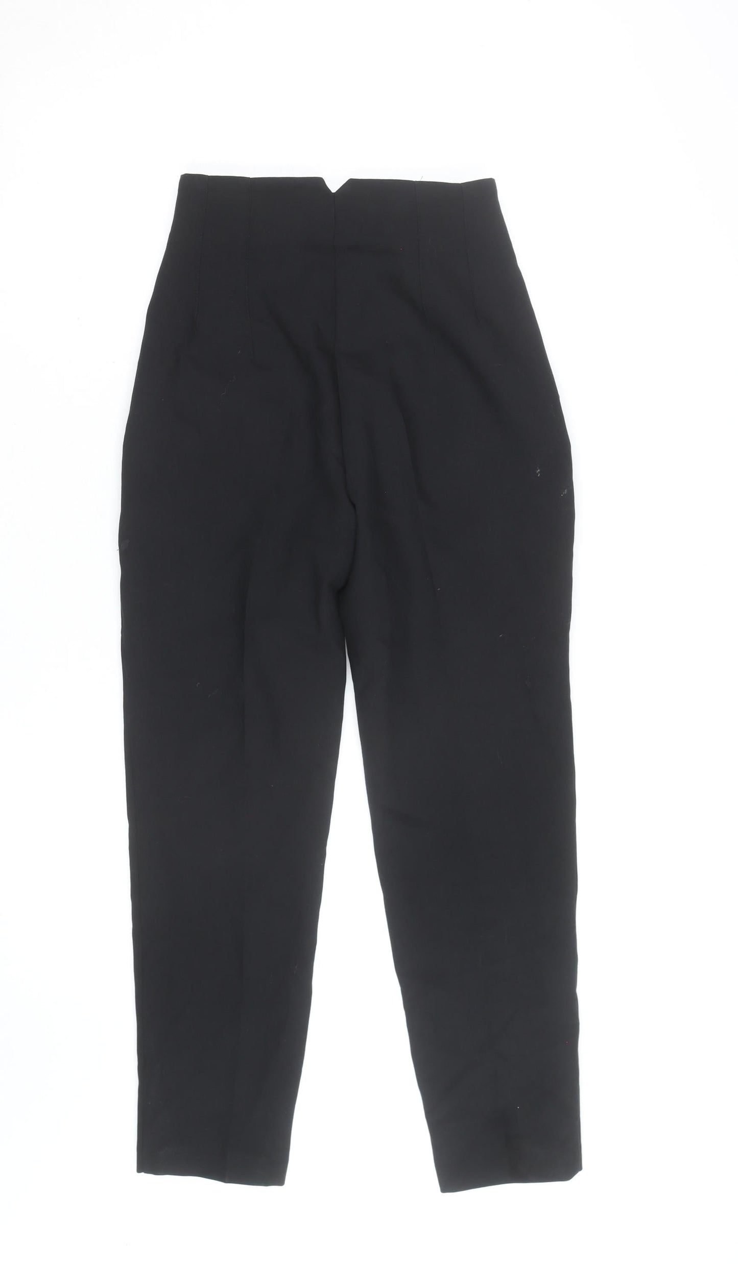 Zara Women Black High Rise Tapered Trousers XS