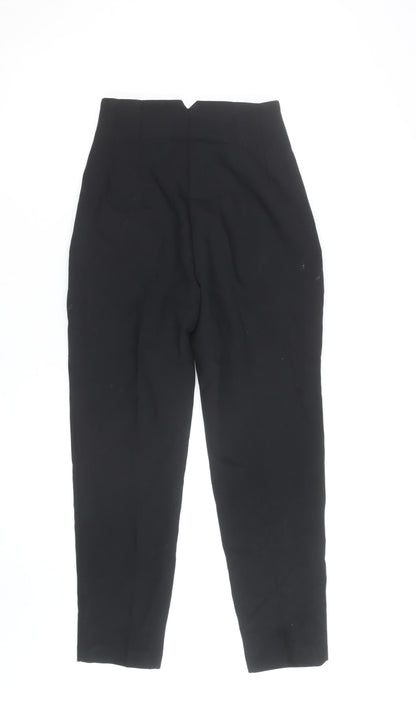 Zara Women Black High Rise Tapered Trousers XS