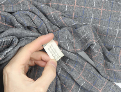 Women's Grey Checked Cotton Flannel Pyjama Pants Size L