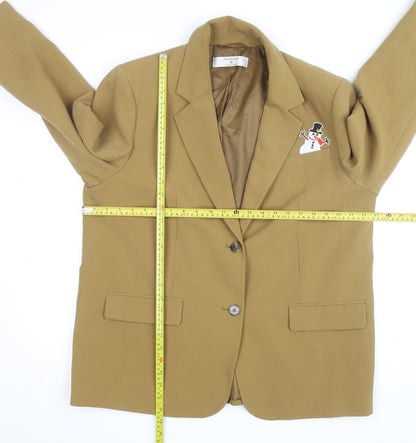 Primark Women Brown Blazer Size M Single-Breasted Twill Jacket