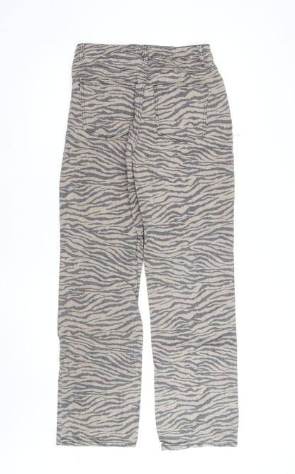Denim Co. Women’s Beige Animal Print Straight Jeans Size 16