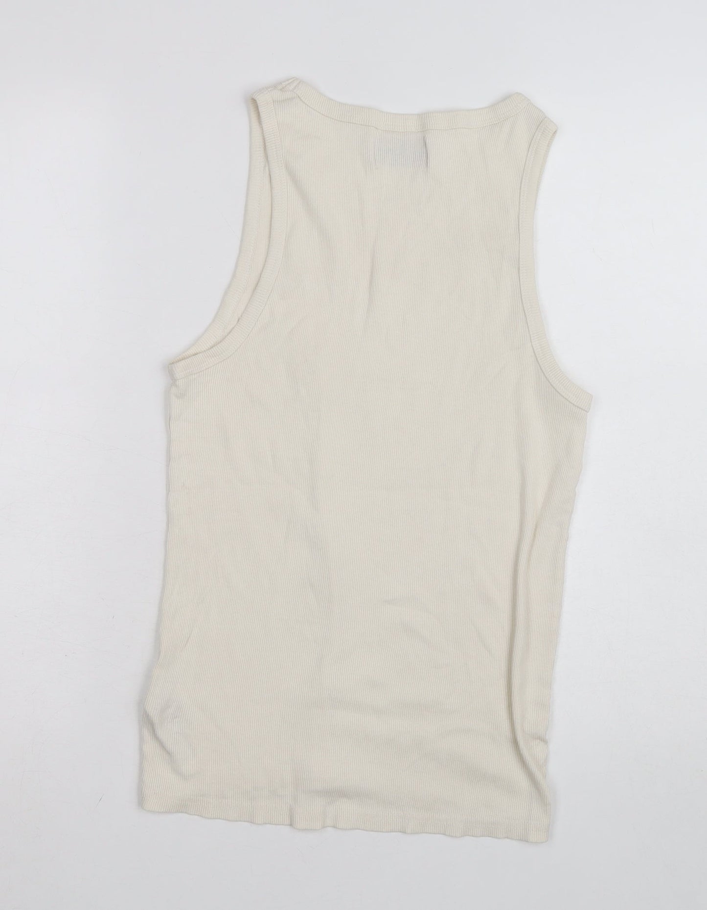 Primark Men's Ivory Sleeveless Cotton Vest Top Size M