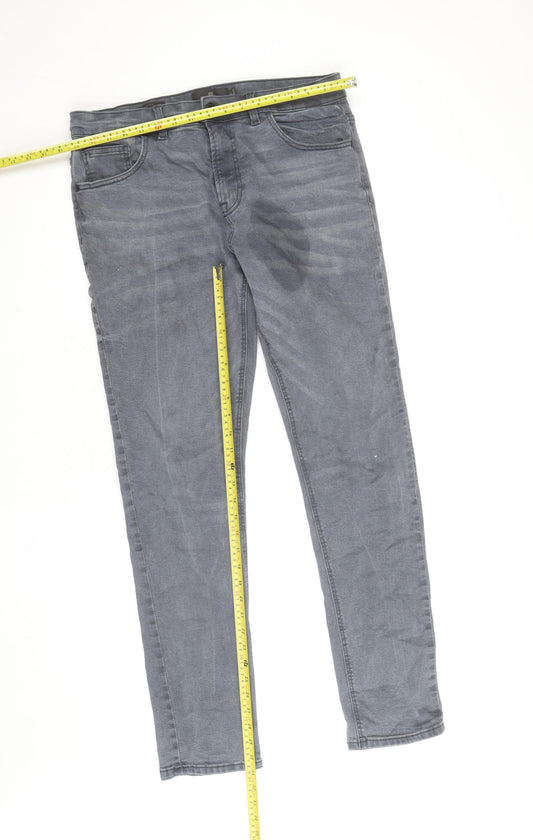 Next Womens Grey Slim Fit Stretch Jeans Size 34L