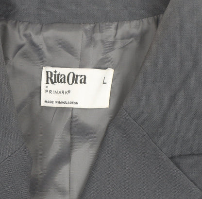 Rita Ora x Primark Women's Grey Blazer L Classic Lined Workwear Jacket