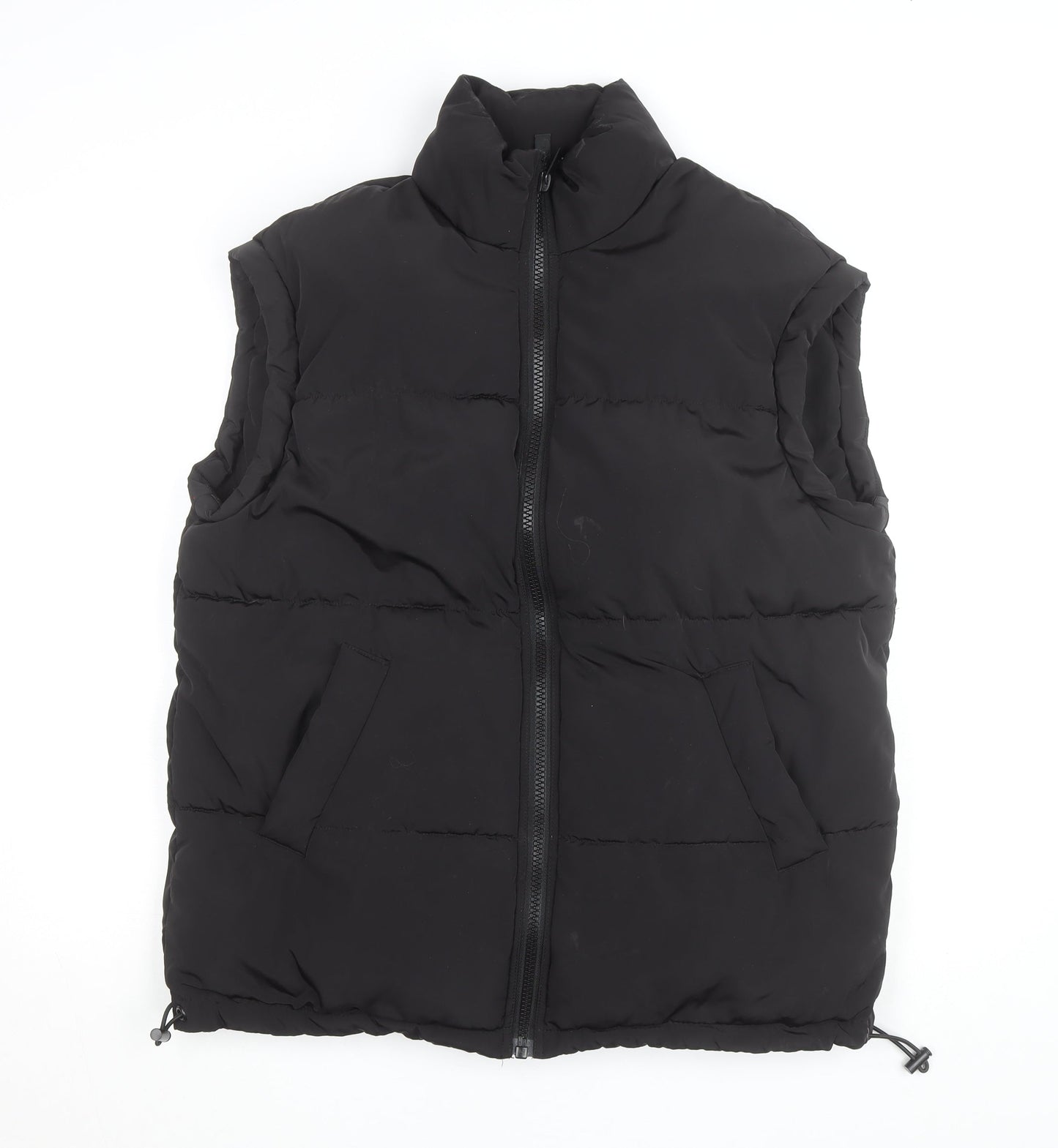 H&M Divided Mens Black Puffer Waistcoat Size S Regular Fit