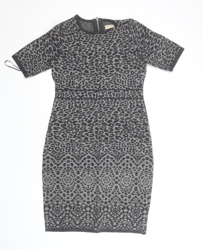 Fenn Wright Manson Women’s Grey Animal Print Sheath Dress Size M