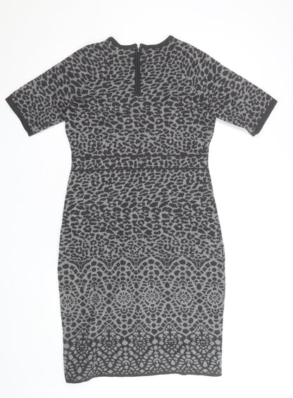 Fenn Wright Manson Women’s Grey Animal Print Sheath Dress Size M