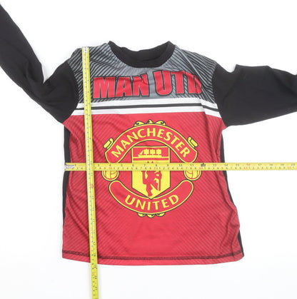 Manchester United Boys Red Long Sleeve Football T-Shirt 9-10 Years