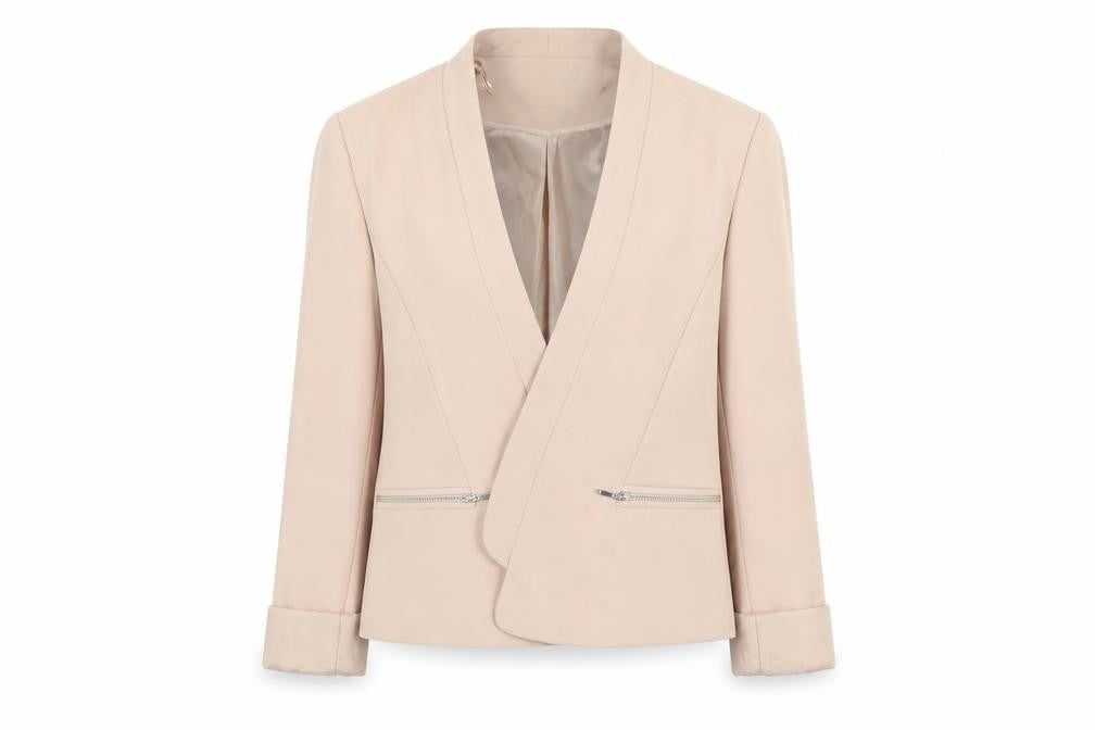 Atmosphere Women Beige Size 10 Blazer Jacket with Zip Pockets